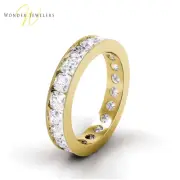 2.3ctw Cushion Diamond Channel Set Eternity Band 14K Yellow Gold (F-G/VS2)