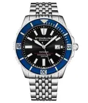 Stuhrling Automatic 1006 Stainless Steel Beads of Rice Style Men's Divers Watch