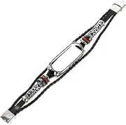 [GRIRIW] Strap Adjustable Watchband Retro Beaded Wristband Retro Wristband Men Bracelet Mens Wristband Sports Wristbands Man Bracelet Mens Bracelets Vintage Wristband Black Metal