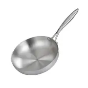 NNEOBA 28cm Stainless Steel Non-Stick Frying Pan Uncoated Cookware Silver