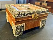 Handmade jewelry and trinket box Prison folk art