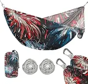4th of July Independence Day Red and Blue Fireworks 330lb Capacity Hammocks with Portabl Carry Bag Portable Hammock for Camping & Hiking Essential hamaca inflable para Piscina