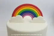 Edible Large 3D Rainbow Cake Topper Baby Shower Birthday Pastel Clouds Unicorn