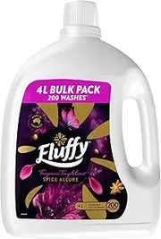 Fluffy Concentrate Liquid Fabric Softener Conditioner, 4L, Spice Allure, Fragrance Temptations