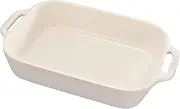 Staub Dish 40511-883 Rectangular Dish, Ivory, 10.6 x 7.9 inches (27 x 20 cm), Ceramic Au Gratin Dish, Oven Safe and Microwave Safe