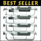 Durable 30 Oz Borosilicate Glass Containers - 8 Pack with Space-Saving Design