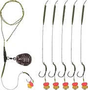 Carp Fishing Rigs Accessories Kit Carp Hair Rigs with Coated Sinker Weight Swivel Hooks Corn Bait Sleeves Leader Rigs for Bass Fishing Tackle Equipment