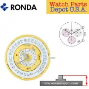 Ronda 5040.E Quartz Chronograph Movement, 3 Hands Day & Date, Multiple Variation