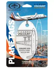 BOAC BUA BMA Arkia Vickers Viscount 831 Tail # 4X-AVE Genuine Plane Skin Bag Tag
