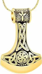 DOTUIARG Cremation Necklace Knot Memorial Jewelry Urn Pendant for Ashes Hammer Keepsake Gift