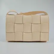 BOTTEGA VENETA Cassette Small Intreccio Macaroon Leather Shoulder Bag New