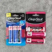 6 Pack ChapStick Classic & Black Cherry & Candy Cane Lip Balm Mixed Lot of 6