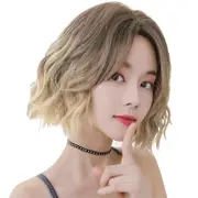 32cm Short Curly Wig for Women - Natural Look Light Tea