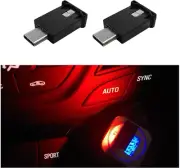 2 PCS USB Type C LED Ambient Light, 8 Colors RGB Dynamic Gradient Brightness ...