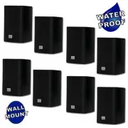 Acoustic Audio AA351B Outdoor 2 Way Black Speakers 2000W 4 Pair Pack AA351B-4Pr