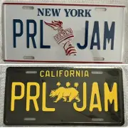 PEARL JAM LICENSE PLATE SET NEW YORK CALIFORNIA 2022 GIGATON MSG NYC LA SD