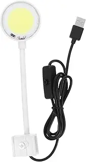 DECOMELODY Fish Tank USB Light Small Clip on Led Aquarium Betta Tank Light Aquarium Supplies Water Fish Lamp White Abs