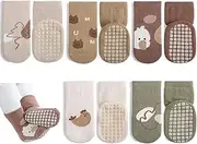 [Landotter] Non-Slip Baby Socks for Boys Girls 5 Pairs Toddler Non-Slip Socks Sports Socks Stopper Socks