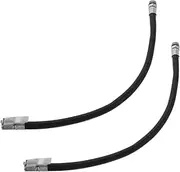 WEKADRIN 2pcs Tire Inflation Tube Hose Air Tube Air Compressor Attachments Air Gauge Tire Pressure Adapter Tubes Replacement Compressor Tire Inflator Nozzle Bike Valve Adapter Black