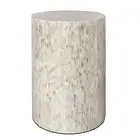 Mother of Pearl Cylinder Drum End Table Nacre Side Stool Round Accent Table