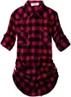 Match Womens Button Down Flannel Plaid Shirts roll up Medium, 2021 Checks#1