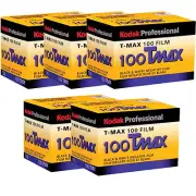 5 Rolls Kodak TMX 135-24 T-Max 100 Black & White Negative Prints 35mm Film