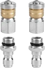4 Pcs Sewer Jetter Nozzle Set, for Pressure Washer Drain Jet Hose Tips with 1/4Inch NPT Quick Connector 5000 PSI