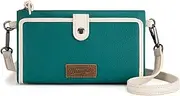 [Montana West] x Wrangler Crossbody Wallet Purse for Women Clutch Purse with Card Holder Wallet, Turquoise