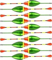 Premium Platane Fishing Floats - Army Green, White, Red - High Buoyancy, 10pcs Set for Panfish, Catfish, Crappie, Bass