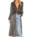House of Harlow 1960 x Revolve Size XL Women's Michalina Duster Shimmer Metallic