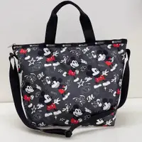 在飛比找蝦皮購物優惠-LeSportsac x Disney 灰黑快樂米奇 100