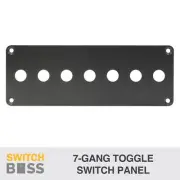 7 GANG BLACK ALUMINIUM TOGGLE SWITCH PANEL- Fit toggle 7 Way - ALLY 12v On Off