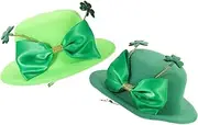 [FOMIYES] 2pcs Hat Hairpin Green Costume Patricks Hats St. Patricks Day Accessories Holiday Hair Clips Hair Pins St Pattys Day Shirt Women's Fascinators Pulp
