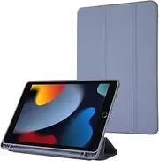 Tablet Case Cover Compatible with iPad 10.2 Inch 2021/2020/2019, Compatible with iPad 9th/8th/7th Generation Case with Pencil Holder,Trifold Stand Smart Cover with Soft TPU Back, Auto Sleep/Wake(Purpl