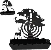Mosquito Coil Holder, Metal Tree Shaped Incense Coil Holder, Hanging Incense Coil Rack Ash Catcher for Home Camping Indoor (Black)