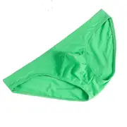 Men Cotton Plain Briefs Low-waist Underwear Underpants Army Green M