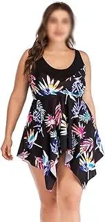 Women's Plus Size Swimwear 2 Piece Swimsuit with Skirt Print Big Bathing Suits Push Up Large 5XL Swim Suit Female Beach