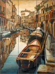 Ceramic Tile Mural Backsplash Margosian Venice Canal Mediterranean Art JM123