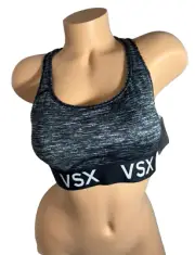 VICTORIA'S SECRET VSX THE PLAYER RACERBACK SPORT BRA GRAY SIZE MEDIUM