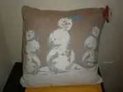 St. Nicholas Square Holiday Decorative Snowmen Pillow 18" X 18" New With Tag