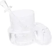 NAMOARLY 1 Set Acrylic Honey Pot with Dipper Transparent Honey Dispenser with Lid and Practical for Home Bakery Supermarket and Use for Syrup Storage and Dispensing
