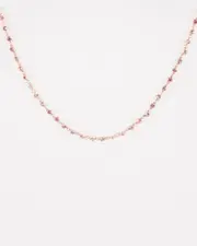 Pink Crystal Fine Chain Necklace