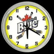 16" Labatt Blue Beer Sign Yellow Neon Clock Beer Man Cave Bar