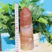 924g Natural Ocean Jasper Obelisk Quartz Crystal Wand Point Reiki Healing Tower