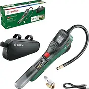 Bosch EasyPump Electric Bicycle Pump/Air Pump/Mini Compressor (3.0 Ah Battery; 3.6 Volt; Autostop Function; 150 PSI; 10.3 bar; LED; USB-C®; 3x Adapters; Quick Connection Plug; Bicycle Bag)