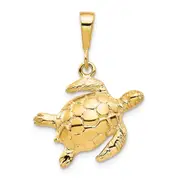 10k Yellow Gold Turtle Pendant
