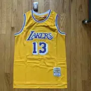 NEW! WILT CHAMBERLAIN LA LAKERS NBA MITCHELL & NESS GOLD jersey LG LARGE (44)