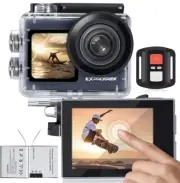 Waterproof Exprotrek 4K Action Camera with Touch Screen, EIS Stabilization✅