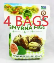 4 Bags Happy Village Organic Sun Dried Smyrna Figs 10 Lb Total New Free Shipping