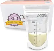 300 CT (5 Pack of 60 Bags) JUMBO Value Pack Breastfeeding Breastmilk Storage Bags - 7 OZ, EACH PRE-STERILIZED By Gamma Ray, BPA Free, Leak Proof Storing Double Zipper Seal, Self Standing, for Refrigeration and Freezing - Only at Amazon